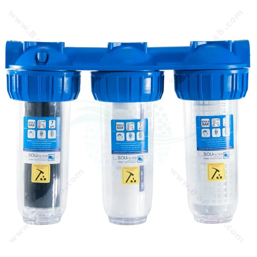 پیش تصفیه آب WHF54 توری الیاف کربن - Whole House Water Filtration System Model WHF54 with NET - PP - GAC Water Filter