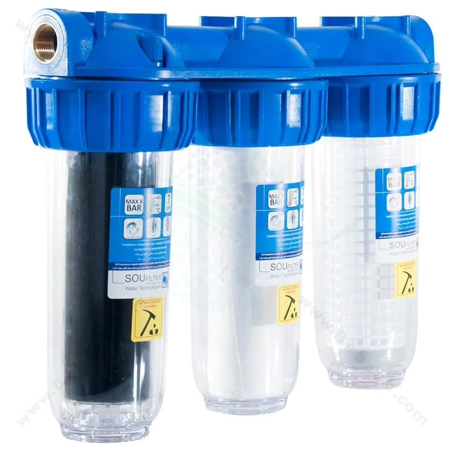 پیش تصفیه آب WHF54 توری الیاف کربن - Whole House Water Filtration System Model WHF54 with NET - PP - GAC Water Filter