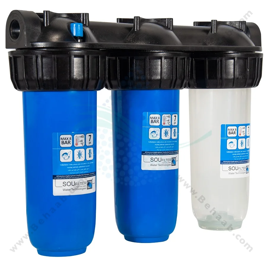 پیش تصفیه آب WHF54 توری الیاف کربن - Whole House Water Filtration System Model WHF54 with NET - PP - GAC Water Filter