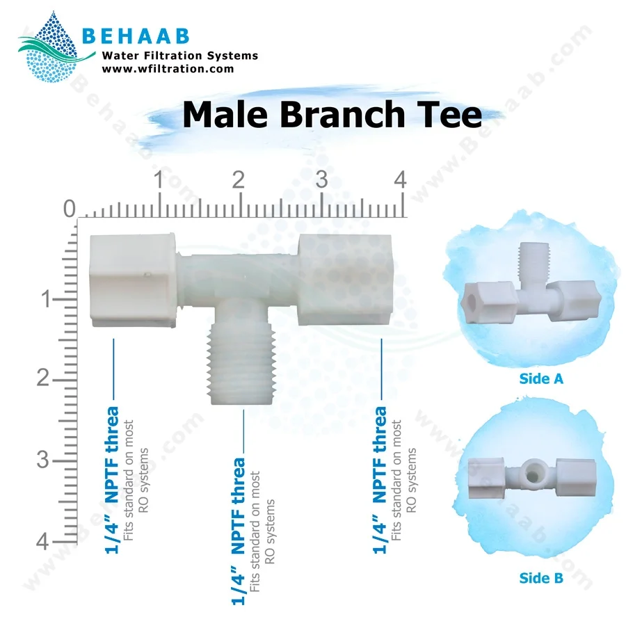 سه راه یک سر رزوه‌ از وسط مهره ای - Male Branch Tee JACO