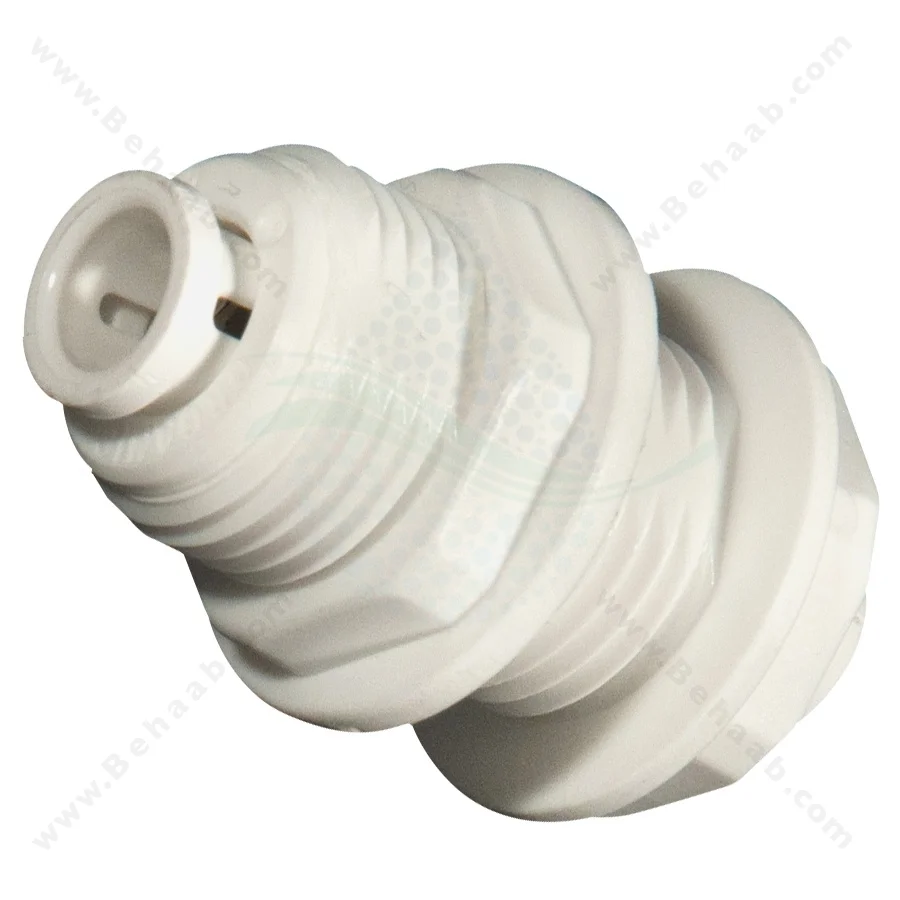بالک هد یک چهارم فیتینگی به یک چهارم فیتینگی وسط سه هشتم رزوه - Ro Fittings Bulkhead Connector