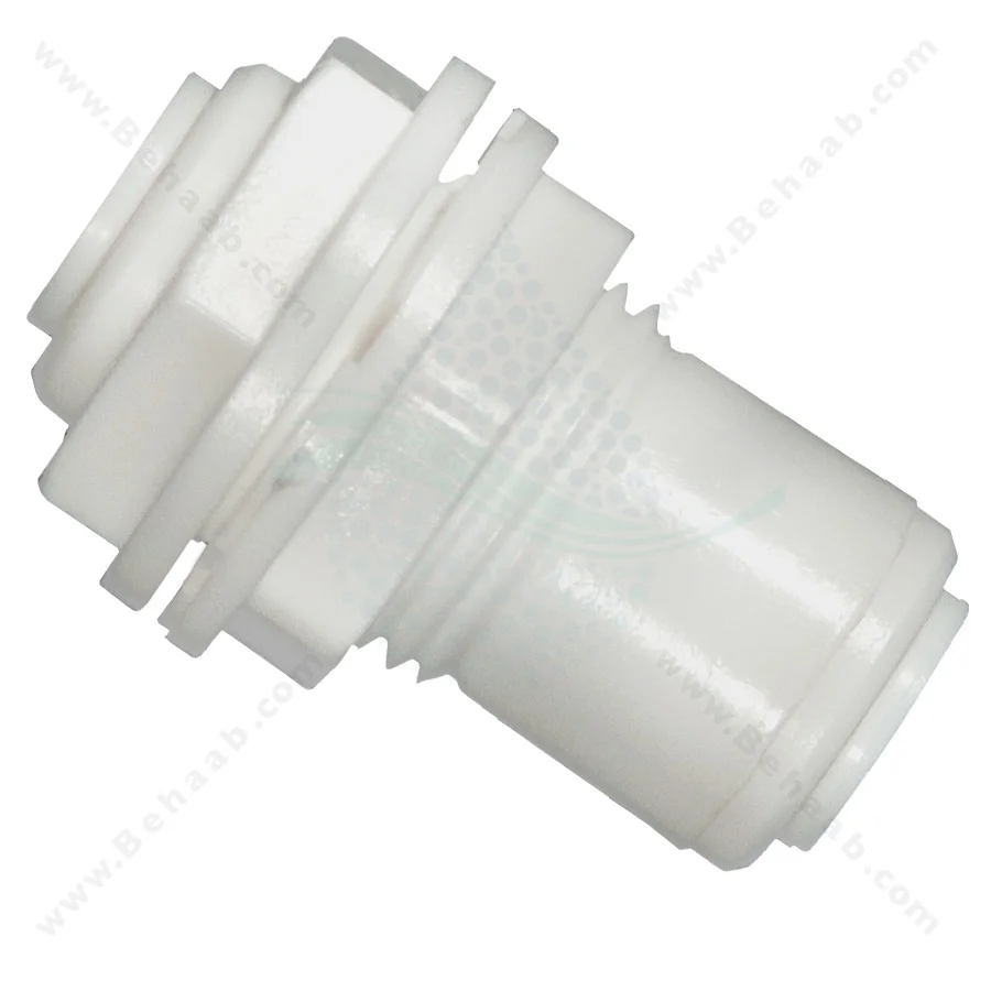 بالک هد یک چهارم فیتینگی به یک چهارم فیتینگی وسط سه هشتم رزوه - Ro Fittings Bulkhead Connector