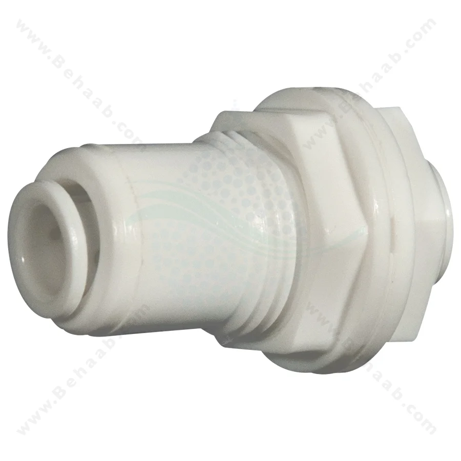 بالک هد یک چهارم فیتینگی به یک چهارم فیتینگی وسط سه هشتم رزوه - Ro Fittings Bulkhead Connector
