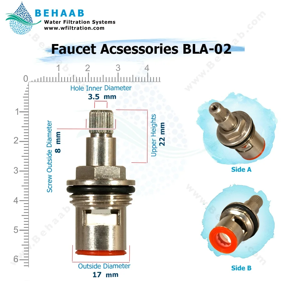 مغزی درشت پایه بلند شیر تصفیه آب اهرمی - Faucet Acsessories BLA-02