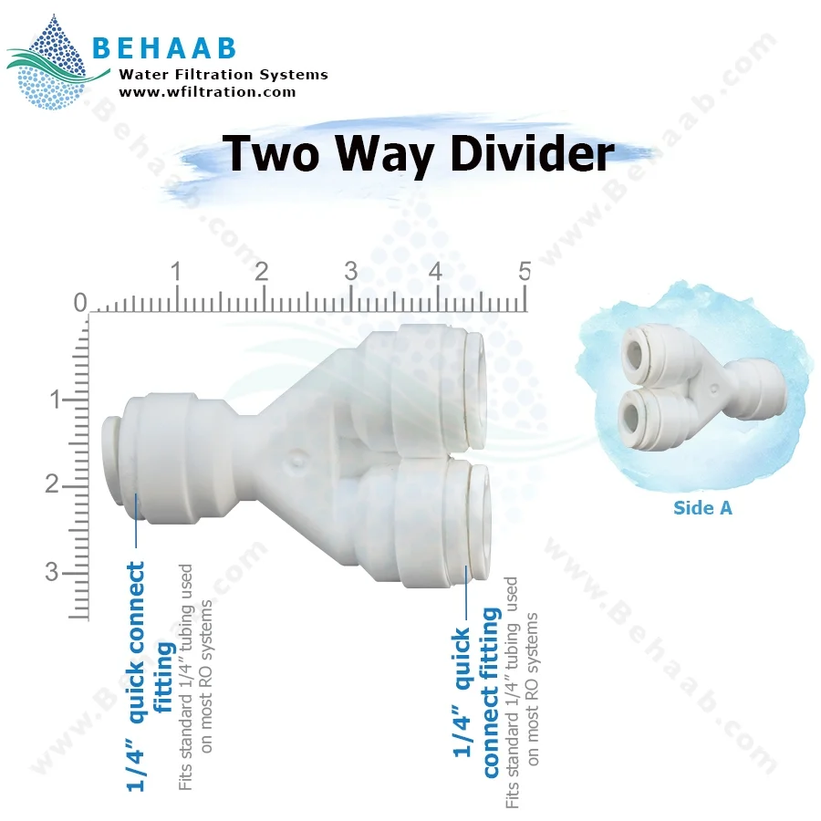 سه راه سه سر فیتینگی Y - RO Fitting Two Way Divider