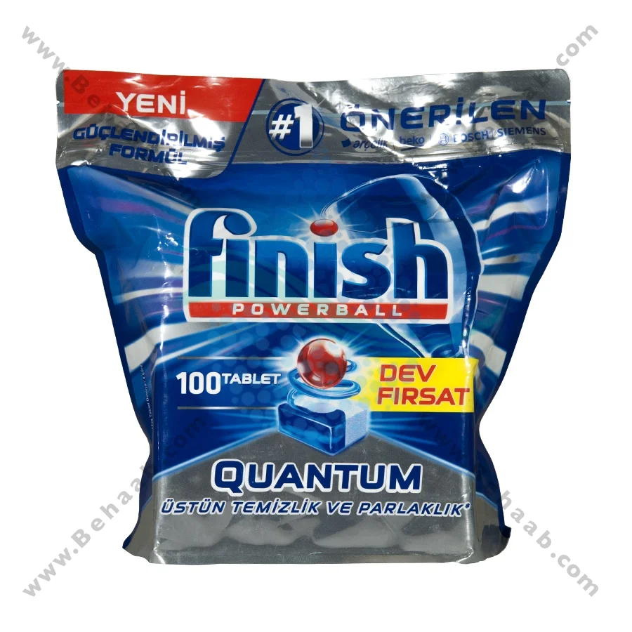 قرص ظرفشویی فینیش کوانتوم 100 عددی - Finish Quantum Powerball Dishwasher Detergent Tablets 100 Tabs