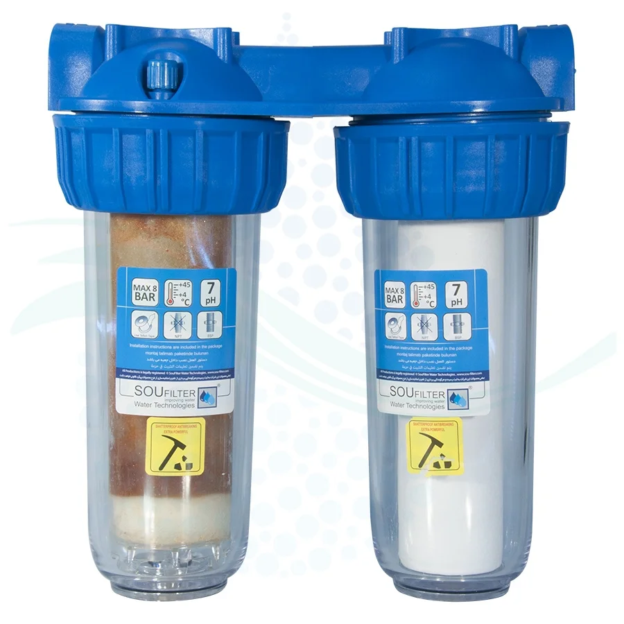 رسوب گیر کولر آبی با فیلتر سرامیک و رزینی 10 اینچ - Anti Scaling Swamp Water Filter Cooler with Ceramic and Resin 10 inch