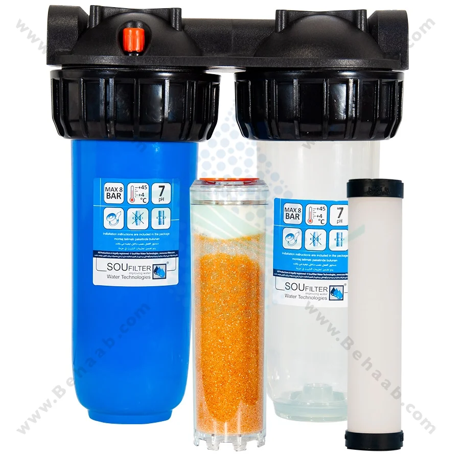 رسوب گیر کولر آبی با فیلتر سرامیک و رزینی 10 اینچ - Anti Scaling Swamp Water Filter Cooler with Ceramic and Resin 10 inch