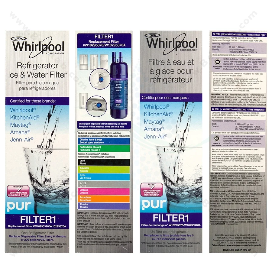 فیلتر ساید ویرپول مدل W10295370A - Whirlpool Refrigerator Water Filter Model W10295370A