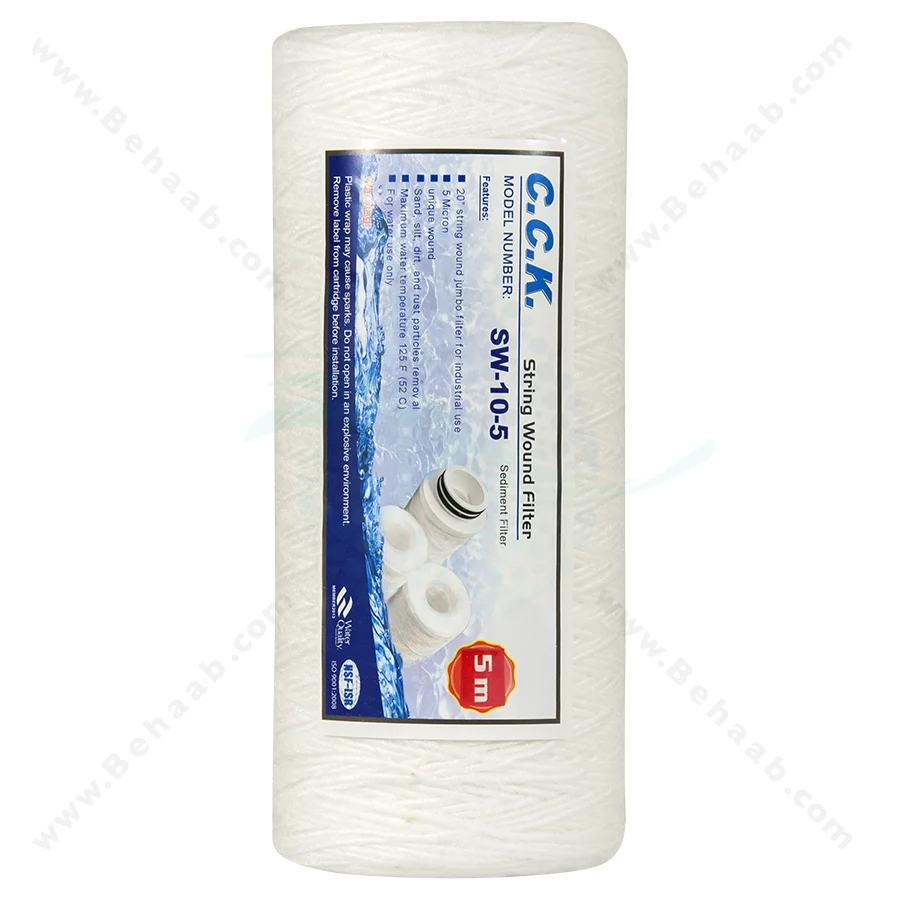 فیلتر نخ تابیده 10 اینچ جامبو سی سی کا 5 میکرون - 10 Inch 5 Micron Jumbo String Wound Water Filter CCK