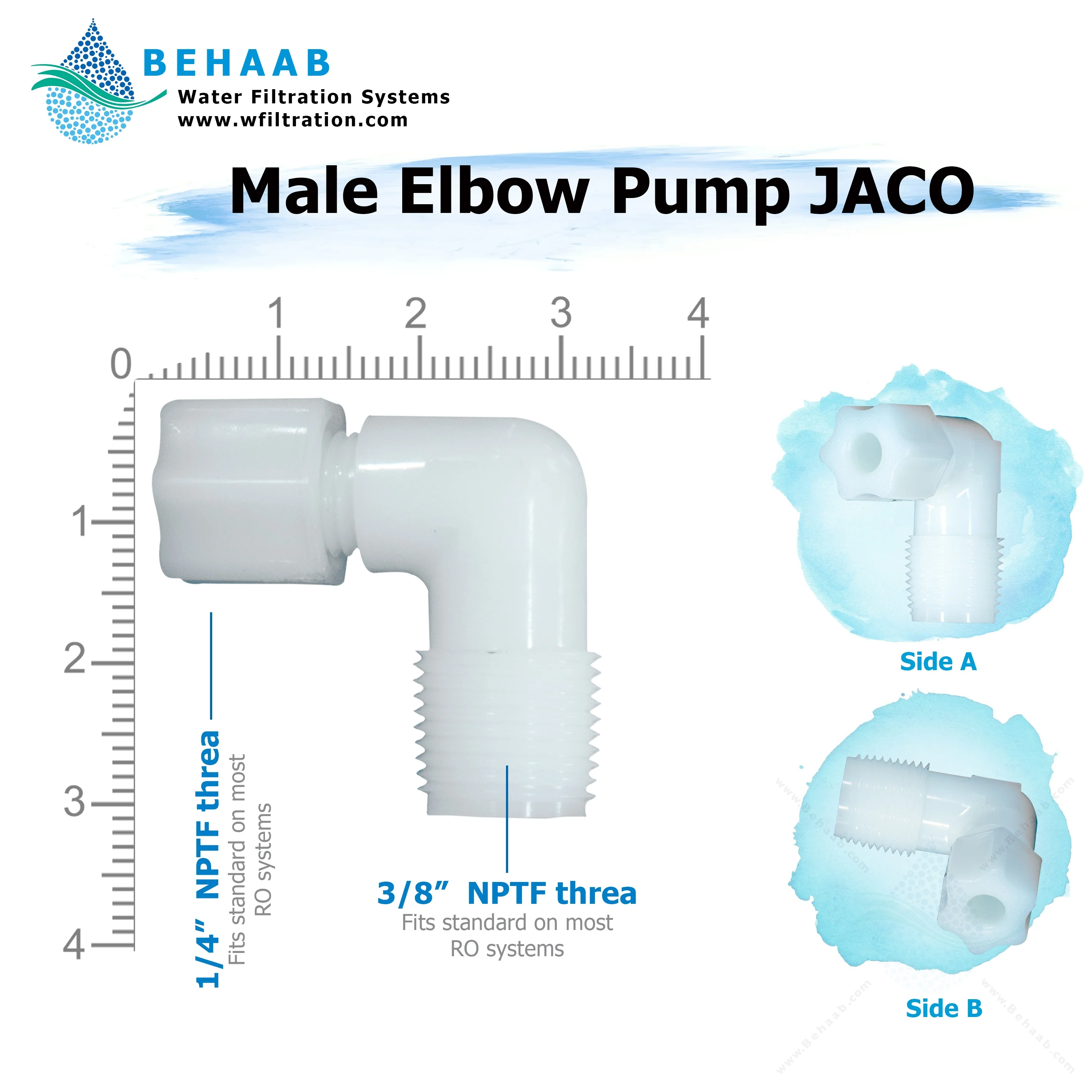زانو پمپ مهره ای - Pump Male Elbow JACO