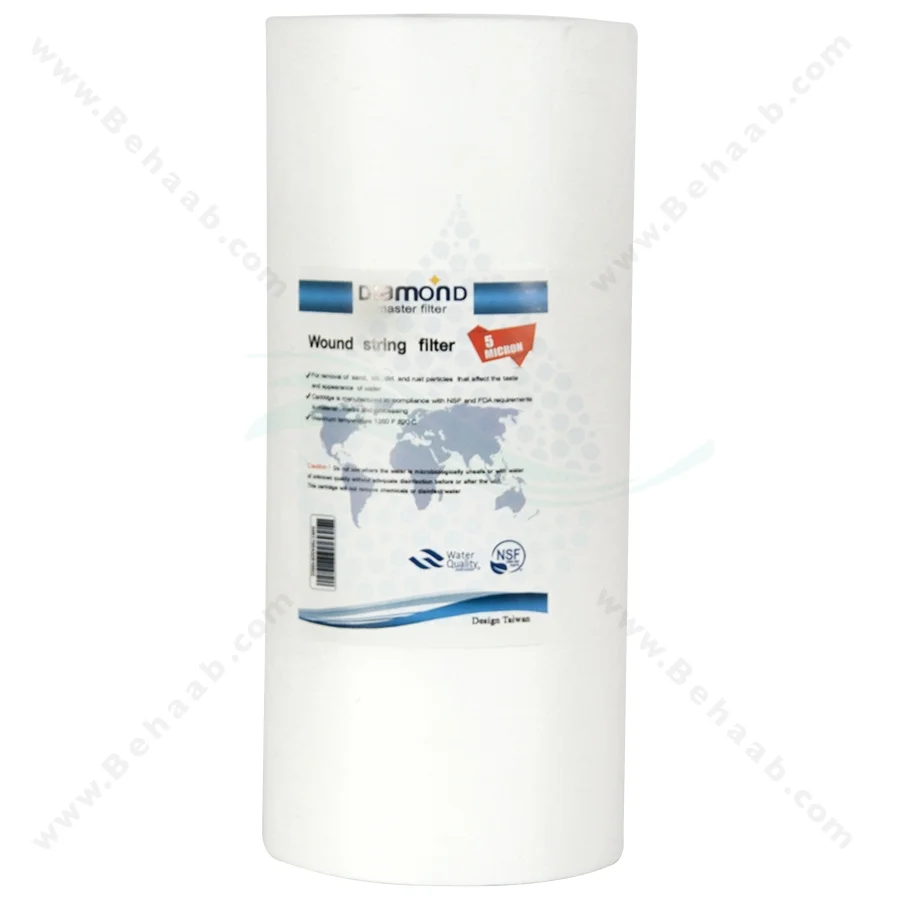 فیلتر الیافی 10 اینچ جامبو دیاموند 5 میکرون - 10 Inch Jumbo Sediment Water Filter Cartridge 5 Micron Diamond