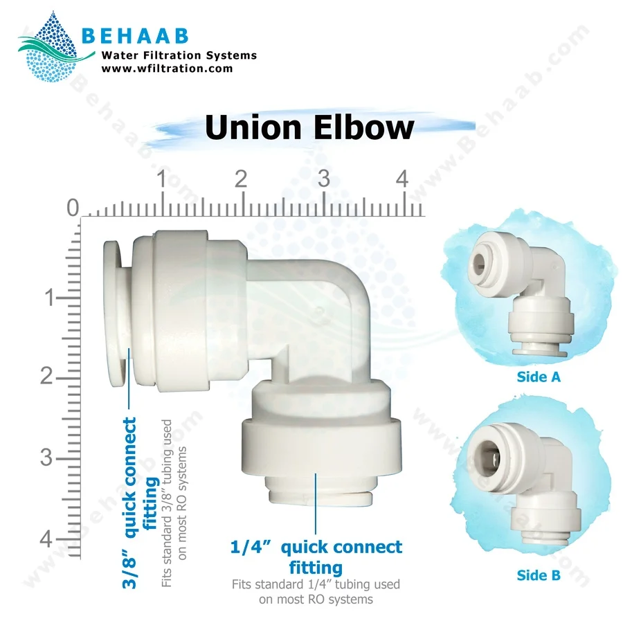 زانو یک چهارم فیتینگی به سه هشتم فیتینگی - Union Elbow Semi-Industrial