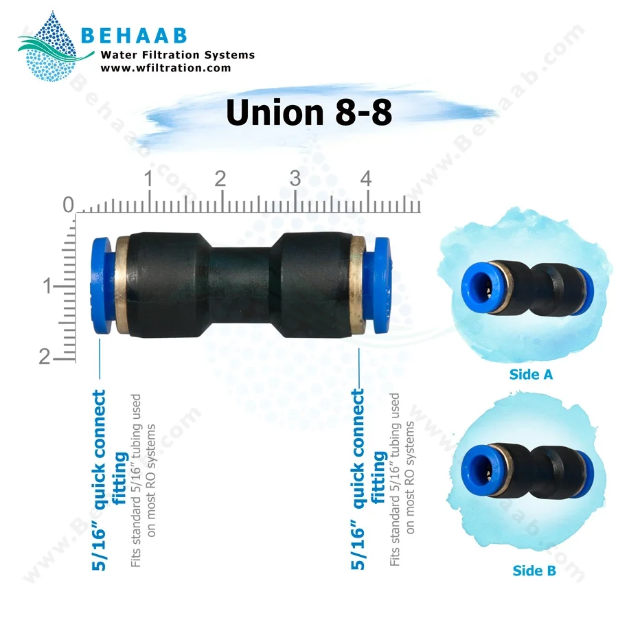 رابط شلنگ یخچال 8 به 8 - RO Fitting Union 8-8
